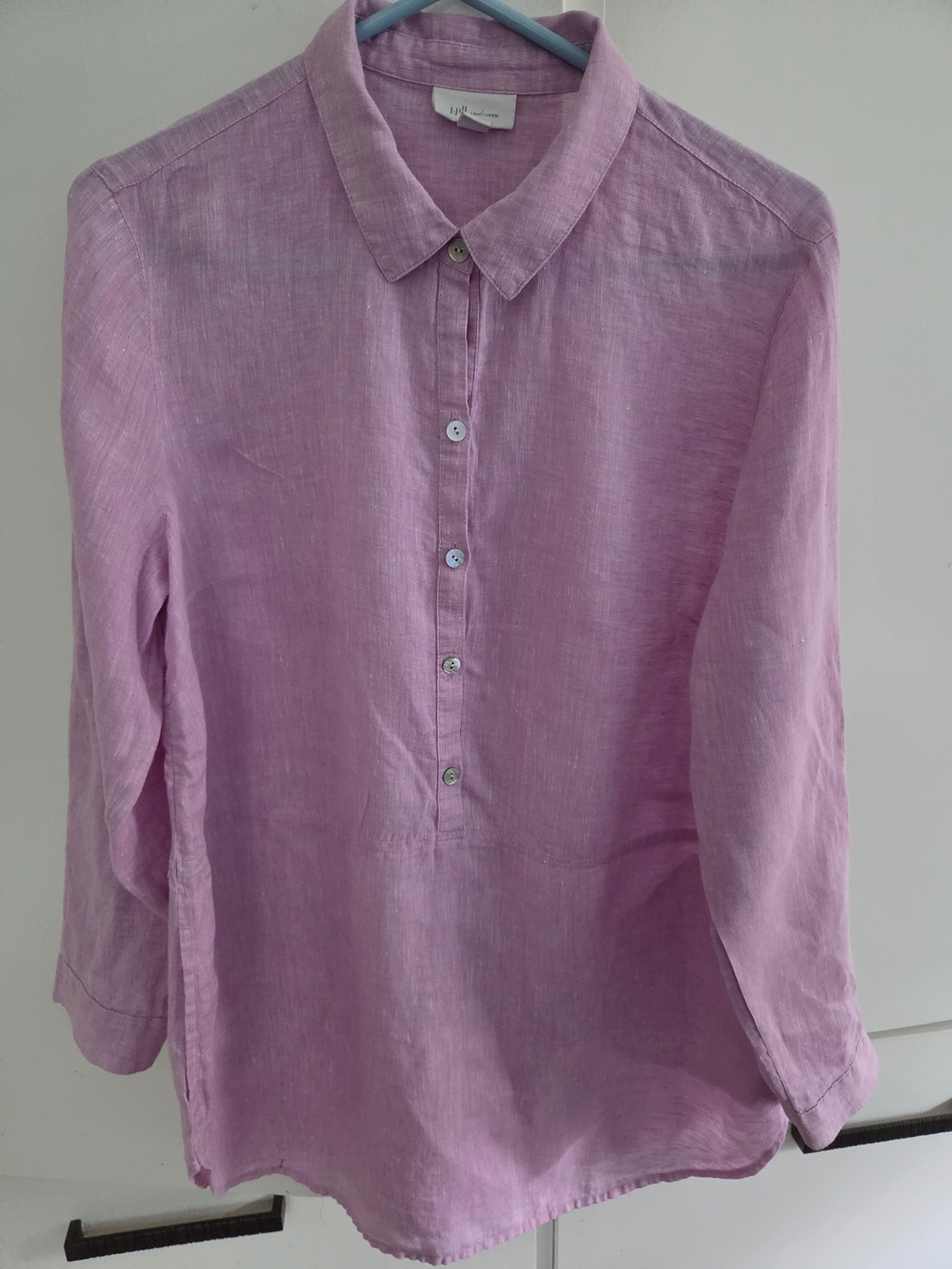 J. Jill Lavender Linen Button-Up Top